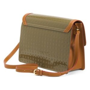 Arcadia Olive and Tan Crossbody Bag